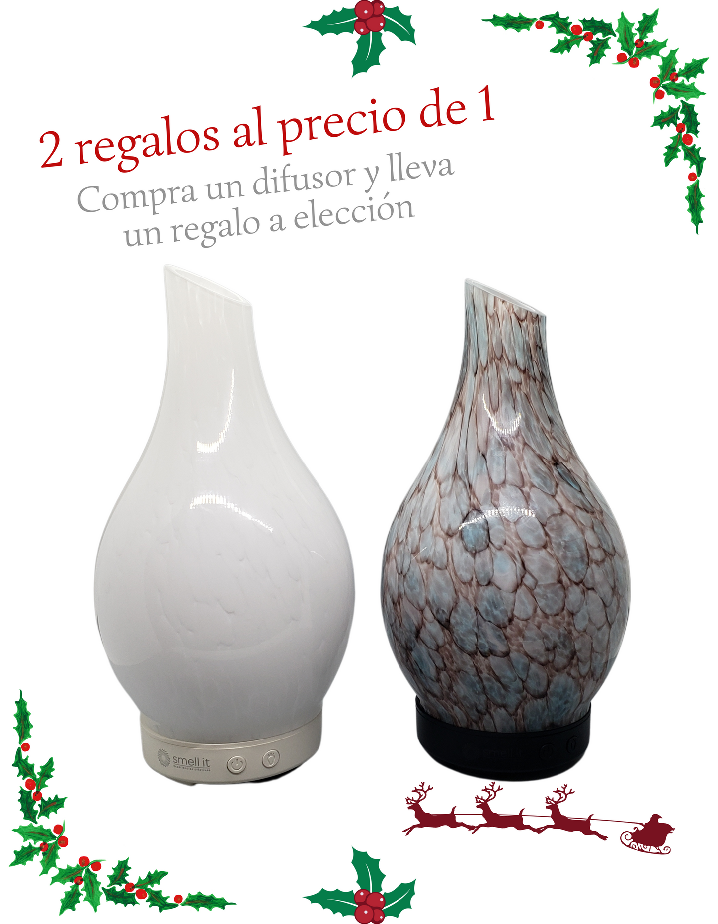 Promo Navidad: Difusor Humidificador Cristal + 1 Regalo a elección  (incluye 1 aroma 10 ml)