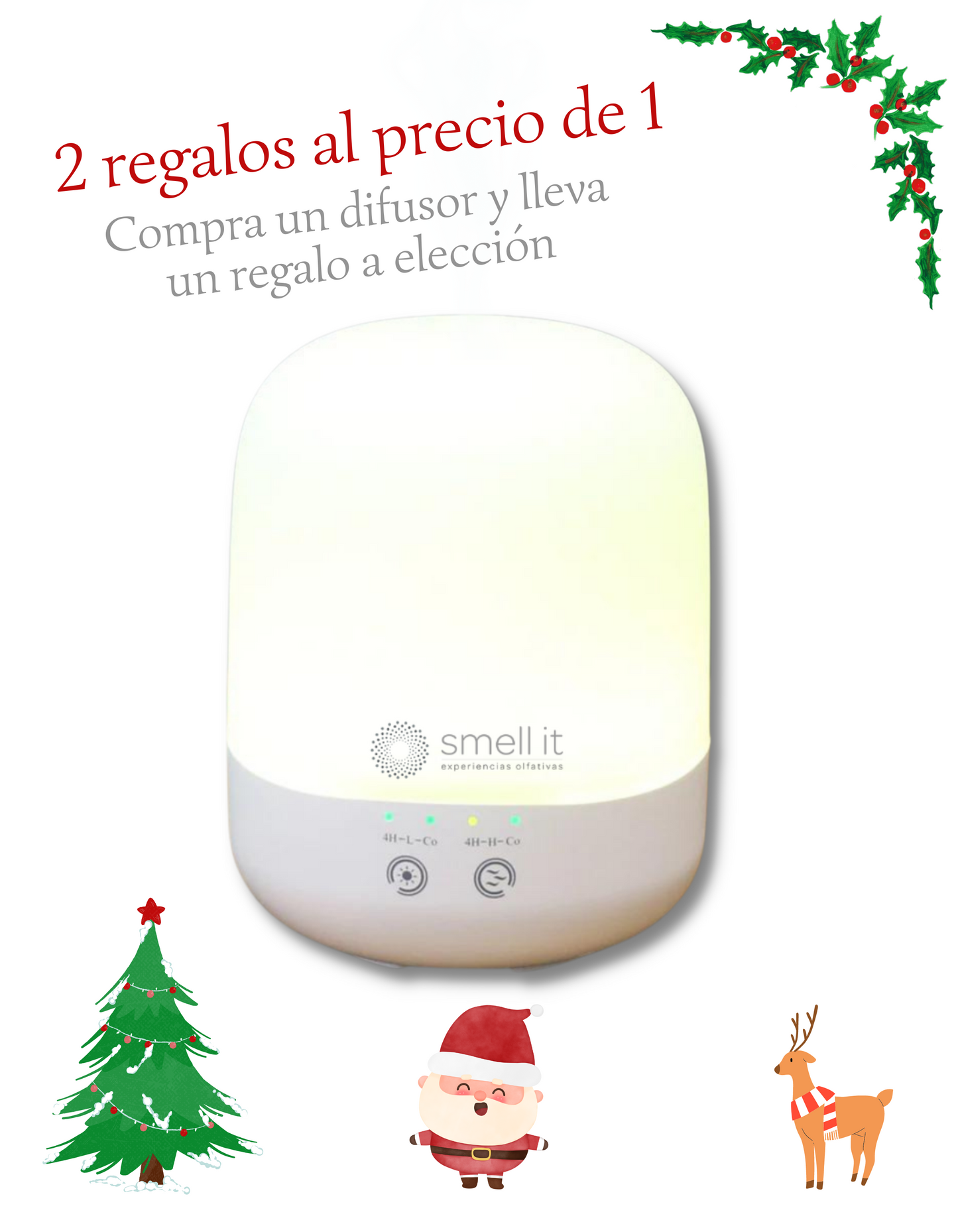 Promo Navidad: Difusor Humidificador Clásico  + 1 Regalo a elección (incluye 1 aroma 10 ml)