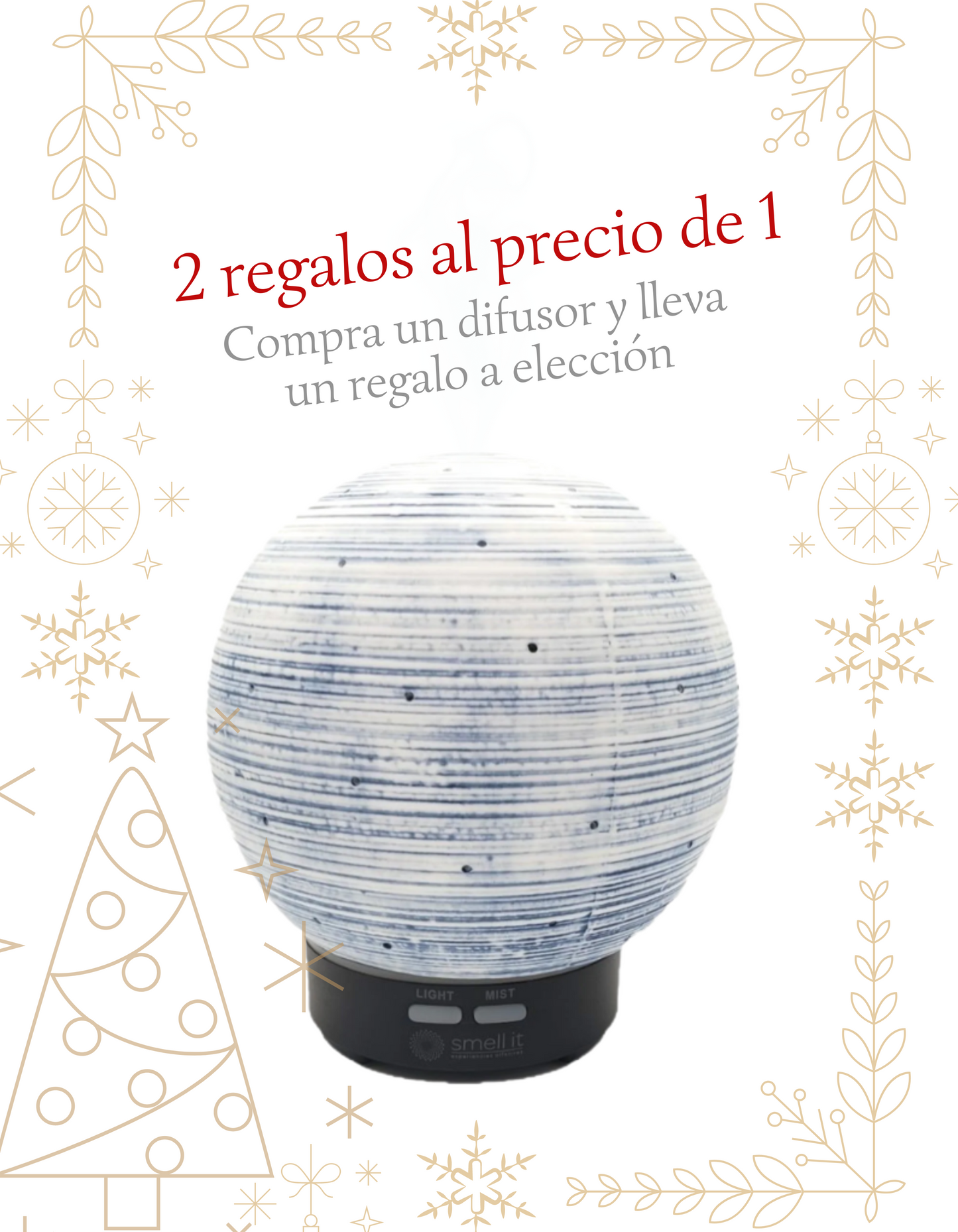 Promo Navidad: Difusor Humidificador Planeta + 1 Regalo a elección  (incluye 1 aroma 10 ml)