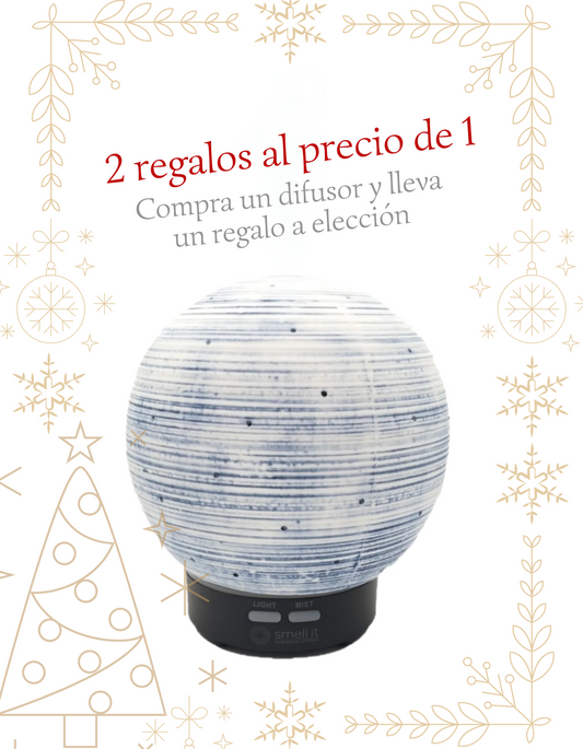 Promo Navidad: Difusor Humidificador Planeta + 1 Regalo a elección  (incluye 1 aroma 10 ml)
